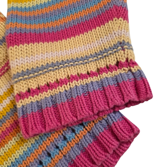 Vintage 90s Hooded Stripe Cardigan Ramie Cotton Boho Beachy Sweater Women M - Picture 4 of 7